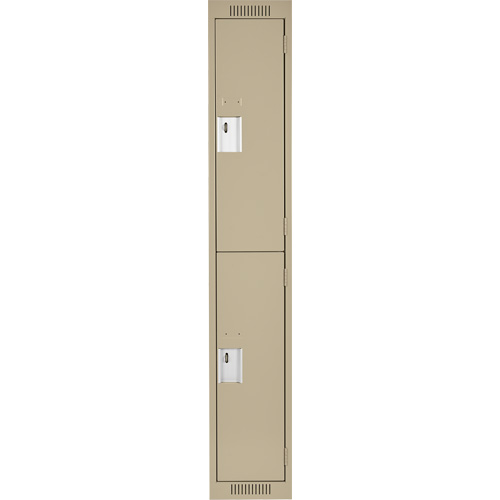 Casiers Clean Line, 2 niveaux, 12" x 18" x 72", Acier, Beige, Rivet (assembl&eacute;) Helyx Safety & Industrial Supplies