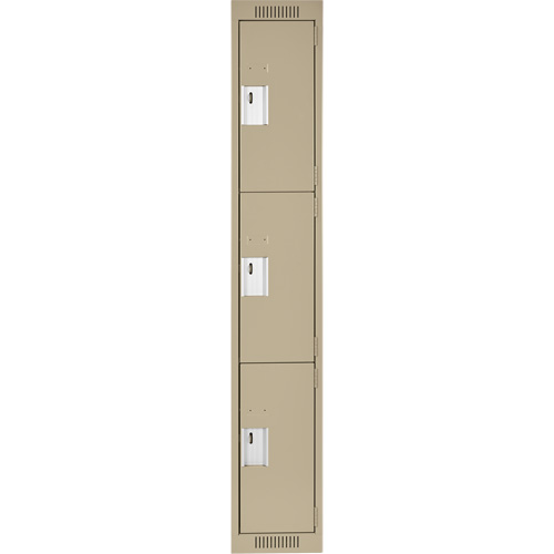 Casiers Clean Line, 3 niveaux, 12" x 18" x 72", Acier, Beige, Rivet (assembl&eacute;) Helyx Safety & Industrial Supplies