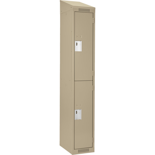 Casiers Clean Line, 2 niveaux, 12" x 18" x 78", Acier, Beige, Rivet (assembl&eacute;) Helyx Safety & Industrial Supplies
