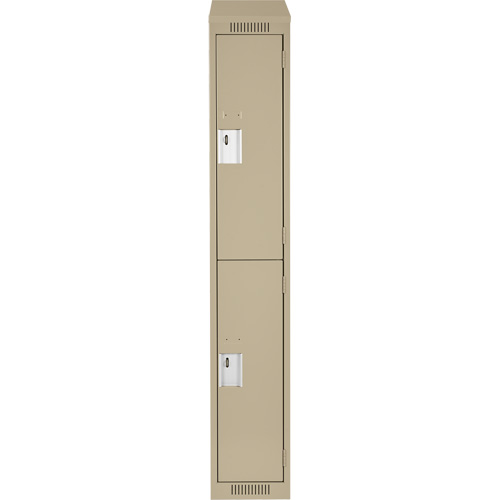 Casiers Clean Line, 2 niveaux, 12" x 18" x 78", Acier, Beige, Rivet (assembl&eacute;) Helyx Safety & Industrial Supplies