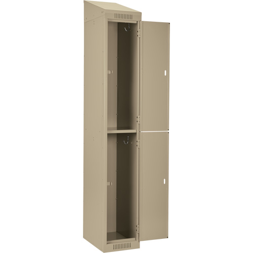 Casiers Clean Line, 2 niveaux, Bloc de 4, 48" x 18" x 78", Acier, Beige, Rivet (assembl&eacute;) Helyx Safety & Industrial Supplies