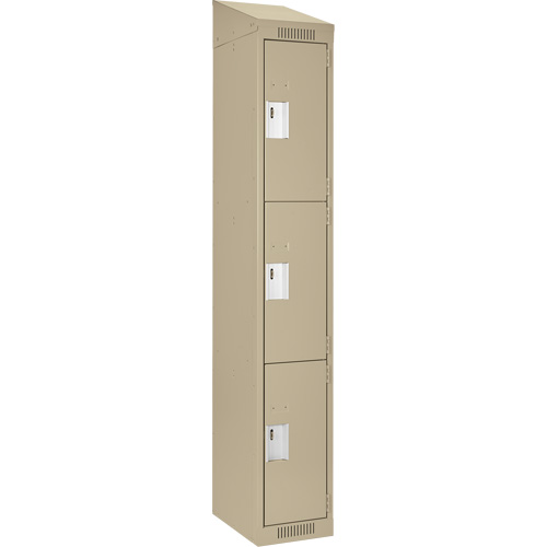 Casiers Clean Line, 3 niveaux, 12" x 18" x 78", Acier, Beige, Rivet (assembl&eacute;) Helyx Safety & Industrial Supplies