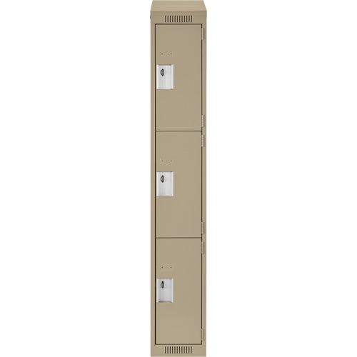 Casiers Clean Line, 3 niveaux, 12" x 18" x 78", Acier, Beige, Rivet (assembl&eacute;) Helyx Safety & Industrial Supplies