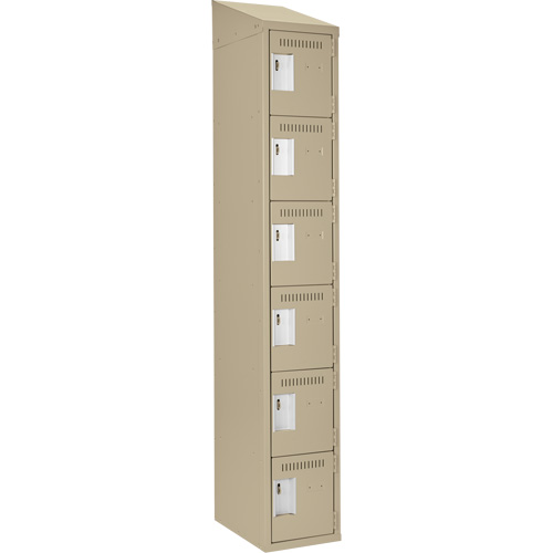Petits casiers Clean Line, 6 niveaux, 12" x 18" x 78", Acier, Beige, Rivet (assembl&eacute;) Helyx Safety & Industrial Supplies