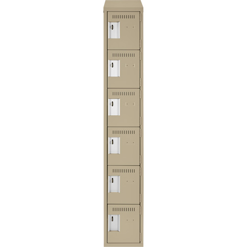 Petits casiers Clean Line, 6 niveaux, 12" x 18" x 78", Acier, Beige, Rivet (assembl&eacute;) Helyx Safety & Industrial Supplies
