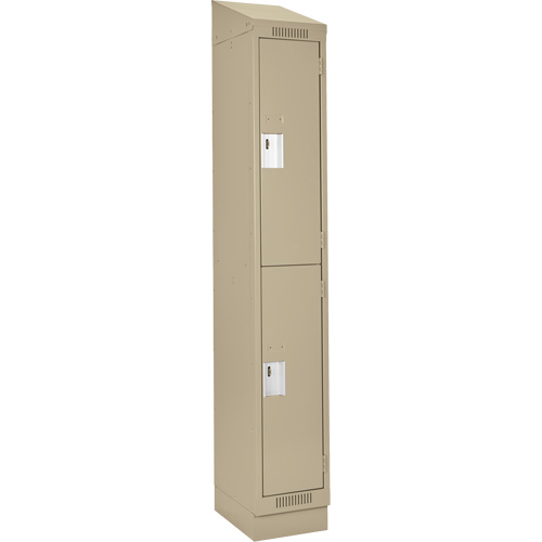 Casiers Clean Line, 2 niveaux, 12" x 18" x 82", Acier, Beige, Rivet (assembl&eacute;) Helyx Safety & Industrial Supplies