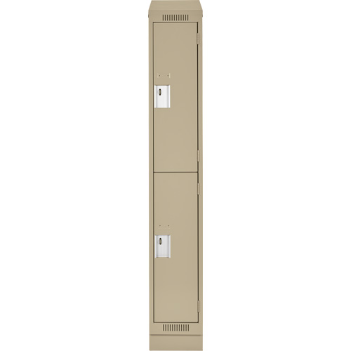 Casiers Clean Line, 2 niveaux, 12" x 18" x 82", Acier, Beige, Rivet (assembl&eacute;) Helyx Safety & Industrial Supplies