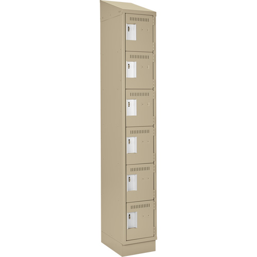 Petits casiers Clean Line, 6 niveaux, 12" x 18" x 82", Acier, Beige, Rivet (assembl&eacute;) Helyx Safety & Industrial Supplies
