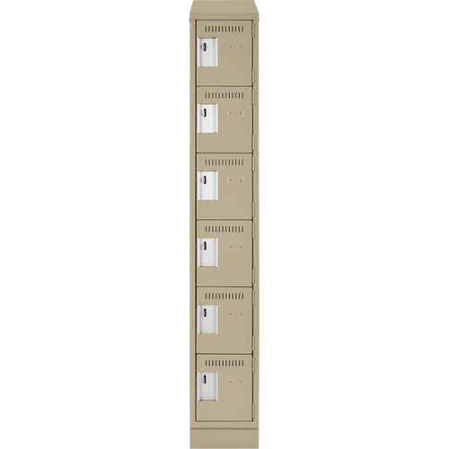 Petits casiers Clean Line, 6 niveaux, 12" x 18" x 82", Acier, Beige, Rivet (assembl&eacute;) Helyx Safety & Industrial Supplies