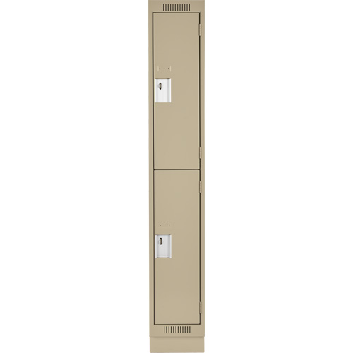 Casiers Clean Line, 2 niveaux, 12" x 18" x 76", Acier, Beige, Rivet (assembl&eacute;) Helyx Safety & Industrial Supplies