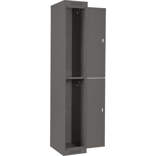 Casiers Clean Line, 2 niveaux, Bloc de 4, 48" x 18" x 72", Acier, Charbon, Rivet (assembl&eacute;) Helyx Safety & Industrial Supplies
