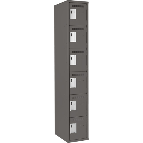 Petits casiers Clean Line, 6 niveaux, 12" x 18" x 72", Acier, Charbon, Rivet (assembl&eacute;) Helyx Safety & Industrial Supplies