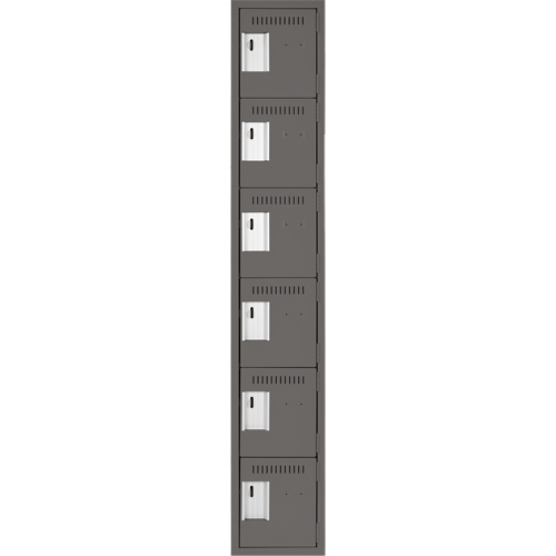 Petits casiers Clean Line, 6 niveaux, 12" x 18" x 72", Acier, Charbon, Rivet (assembl&eacute;) Helyx Safety & Industrial Supplies