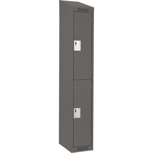 Casiers Clean Line, 2 niveaux, 12" x 18" x 78", Acier, Charbon, Rivet (assembl&eacute;) Helyx Safety & Industrial Supplies