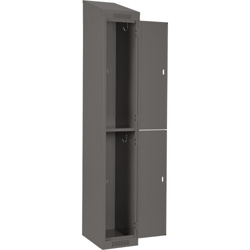 Casiers Clean Line, 2 niveaux, Bloc de 4, 48" x 18" x 78", Acier, Charbon, Rivet (assembl&eacute;) Helyx Safety & Industrial Supplies