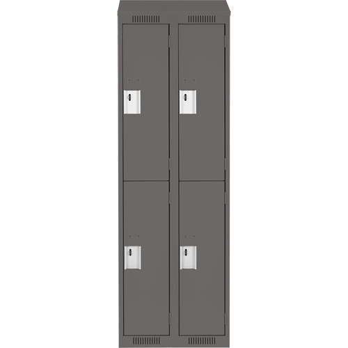 Casiers Clean Line, 2 niveaux, Bloc de 2, 24" x 18" x 78", Acier, Charbon, Rivet (assembl&eacute;) Helyx Safety & Industrial Supplies