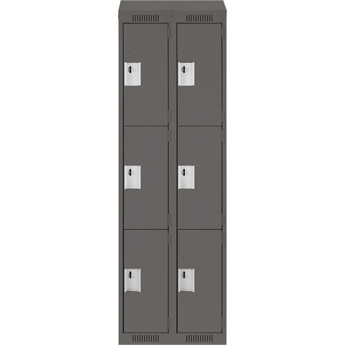 Casiers Clean Line, 3 niveaux, Bloc de 2, 24" x 18" x 78", Acier, Charbon, Rivet (assembl&eacute;) Helyx Safety & Industrial Supplies