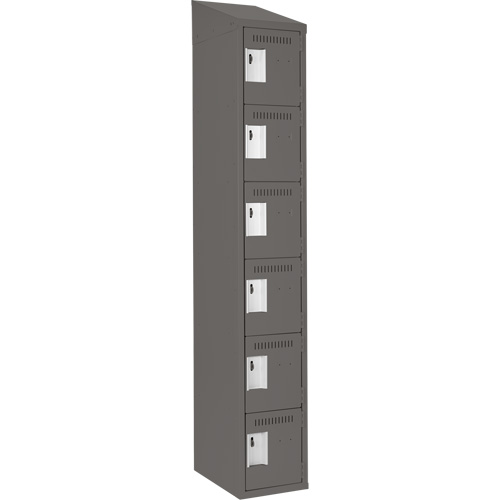 Petits casiers Clean Line, 6 niveaux, 12" x 18" x 78", Acier, Charbon, Rivet (assembl&eacute;) Helyx Safety & Industrial Supplies