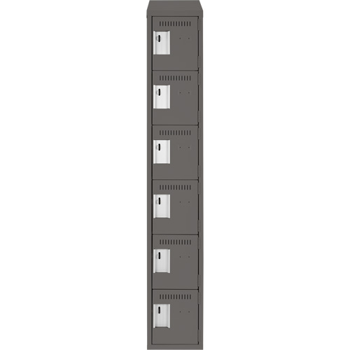 Petits casiers Clean Line, 6 niveaux, 12" x 18" x 78", Acier, Charbon, Rivet (assembl&eacute;) Helyx Safety & Industrial Supplies
