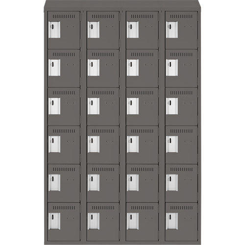 Petits casiers Clean Line, 6 niveaux, Bloc de 4, 48" x 18" x 78", Acier, Charbon, Rivet (assembl&eacute;) Helyx Safety & Industrial Supplies