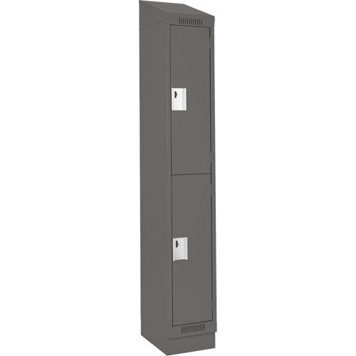 Casiers Clean Line, 2 niveaux, 12" x 18" x 82", Acier, Charbon, Rivet (assembl&eacute;) Helyx Safety & Industrial Supplies