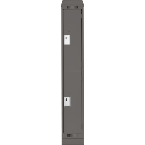 Casiers Clean Line, 2 niveaux, 12" x 18" x 82", Acier, Charbon, Rivet (assembl&eacute;) Helyx Safety & Industrial Supplies