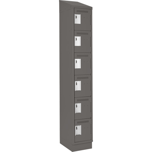 Petits casiers Clean Line, 6 niveaux, 12" x 18" x 82", Acier, Charbon, Rivet (assembl&eacute;) Helyx Safety & Industrial Supplies