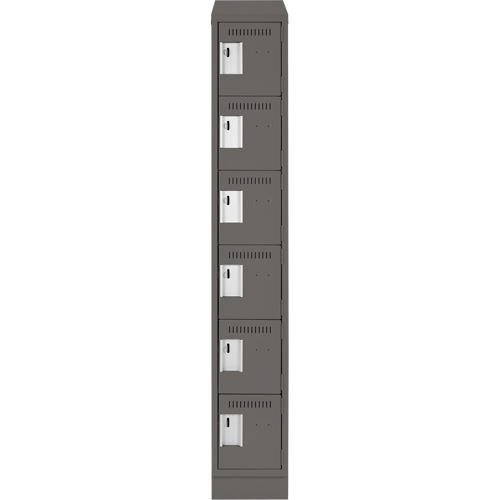 Petits casiers Clean Line, 6 niveaux, 12" x 18" x 82", Acier, Charbon, Rivet (assembl&eacute;) Helyx Safety & Industrial Supplies