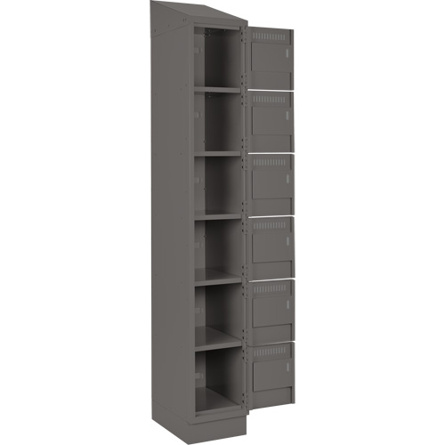 Petits casiers Clean Line, 6 niveaux, Bloc de 2, 24" x 18" x 82", Acier, Charbon, Rivet (assembl&eacute;) Helyx Safety & Industrial Supplies