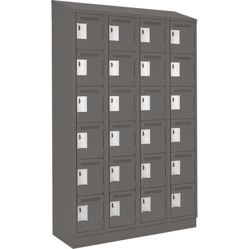 Petits casiers Clean Line, 6 niveaux, Bloc de 4, 48" x 18" x 82", Acier, Charbon, Rivet (assembl&eacute;) Helyx Safety & Industrial Supplies