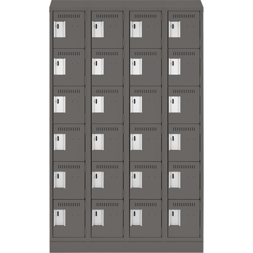 Petits casiers Clean Line, 6 niveaux, Bloc de 4, 48" x 18" x 82", Acier, Charbon, Rivet (assembl&eacute;) Helyx Safety & Industrial Supplies