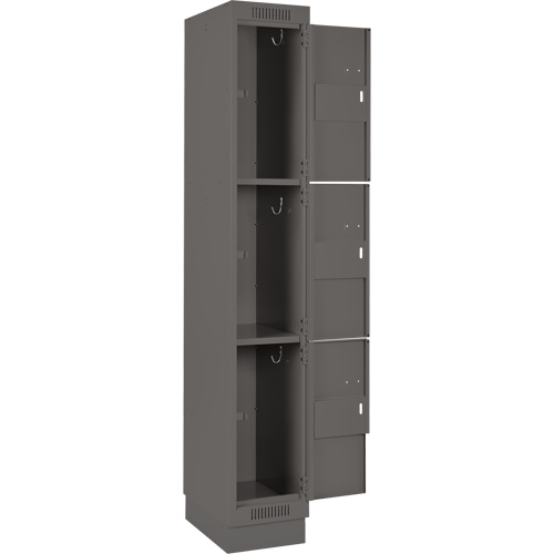 Casiers Clean Line, 3 niveaux, Bloc de 4, 48" x 18" x 76", Acier, Charbon, Rivet (assembl&eacute;) Helyx Safety & Industrial Supplies