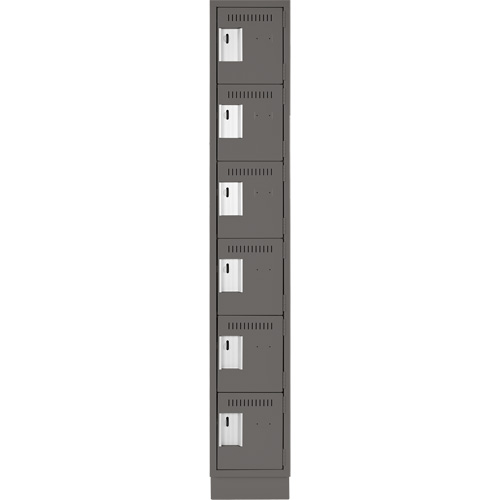 Clean Line Lockerette, 6 -tier, 12" x 18" x 76", Steel, Charcoal, Rivet (Assembled) Helyx Safety & Industrial Supplies