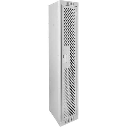 Casiers Clean Line, 12" x 15" x 72", Acier, Gris, Rivet (assembl&eacute;), Perfor&eacute; Helyx Safety & Industrial Supplies
