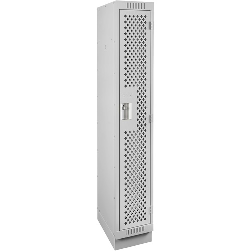 Clean Line Lockers, 12" x 12" x 76", Steel, Grey, Rivet (Assembled), Perforated Helyx Safety & Industrial Supplies