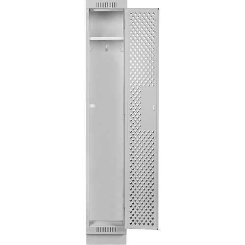 Clean Line Lockers, 12" x 12" x 76", Steel, Grey, Rivet (Assembled), Perforated Helyx Safety & Industrial Supplies