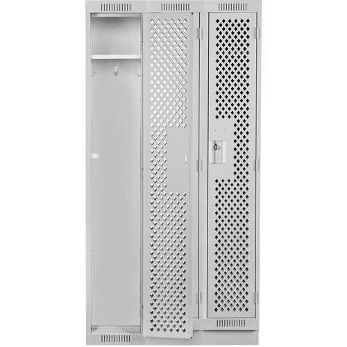 Casiers Clean Line, Bloc de 3, 36" x 15" x 76", Acier, Gris, Rivet (assembl&eacute;), Perfor&eacute; Helyx Safety & Industrial Supplies