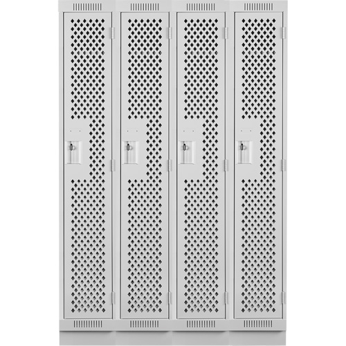 Casiers Clean Line, Bloc de 4, 48" x 12" x 76", Acier, Gris, Rivet (assembl&eacute;), Perfor&eacute; Helyx Safety & Industrial Supplies