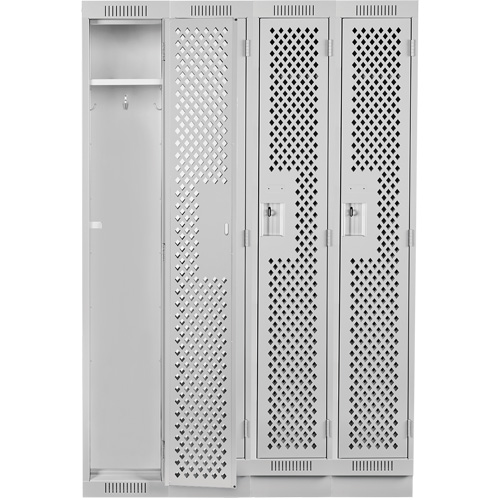Casiers Clean Line, Bloc de 4, 48" x 12" x 76", Acier, Gris, Rivet (assembl&eacute;), Perfor&eacute; Helyx Safety & Industrial Supplies