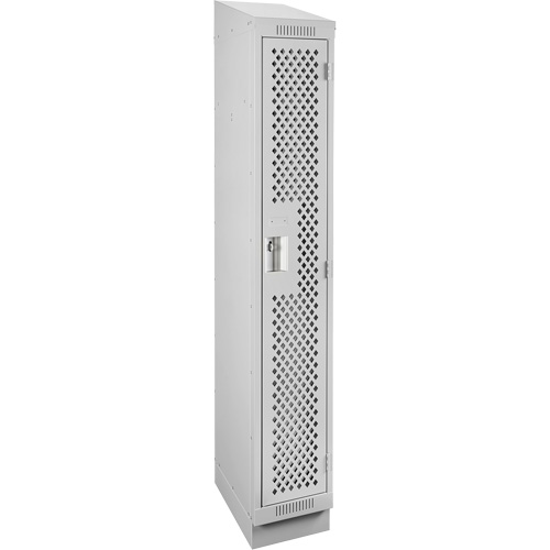 Clean Line Lockers, 12" x 12" x 82", Steel, Grey, Rivet (Assembled), Perforated Helyx Safety & Industrial Supplies