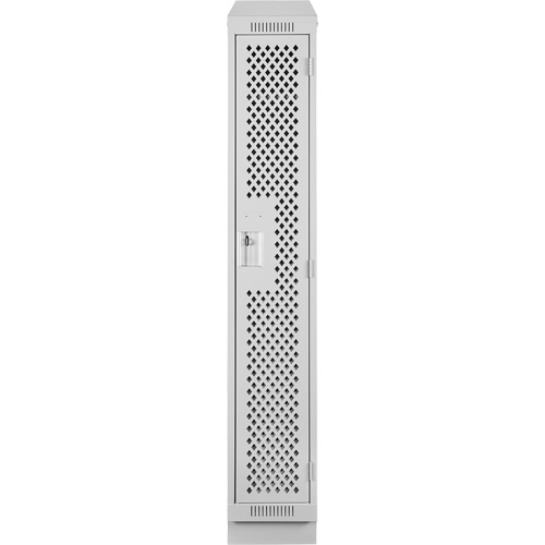 Clean Line Lockers, 12" x 12" x 82", Steel, Grey, Rivet (Assembled), Perforated Helyx Safety & Industrial Supplies