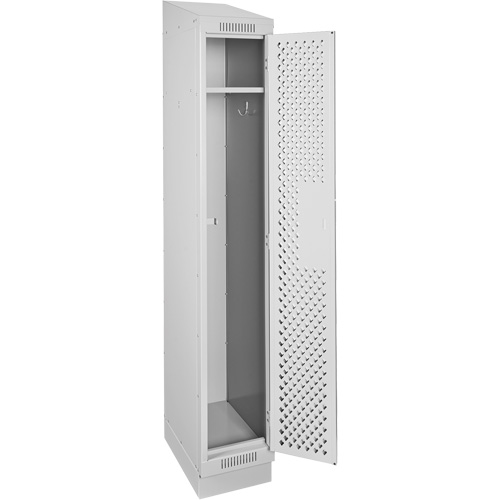 Clean Line Lockers, 12" x 12" x 82", Steel, Grey, Rivet (Assembled), Perforated Helyx Safety & Industrial Supplies