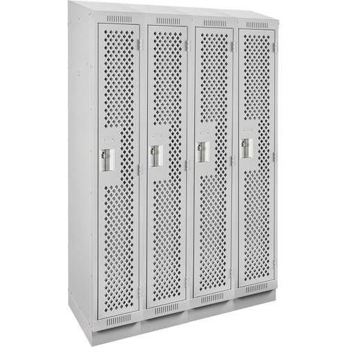 Casiers Clean Line, Bloc de 4, 48" x 12" x 82", Acier, Gris, Rivet (assembl&eacute;), Perfor&eacute; Helyx Safety & Industrial Supplies