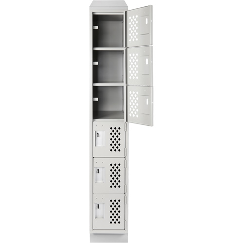 Petit casier perfor&eacute; Clean-Line, 6 niveaux, 15" x 72" x 12", Acier Helyx Safety & Industrial Supplies