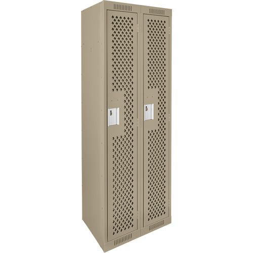 Casiers Clean Line, Bloc de 2, 24" x 15" x 72", Acier, Beige, Rivet (assembl&eacute;), Perfor&eacute; Helyx Safety & Industrial Supplies