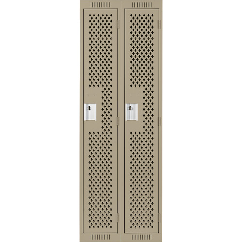 Casiers Clean Line, Bloc de 2, 24" x 15" x 72", Acier, Beige, Rivet (assembl&eacute;), Perfor&eacute; Helyx Safety & Industrial Supplies