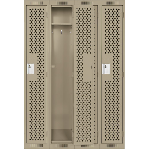 Casiers Clean Line, Bloc de 4, 48" x 15" x 72", Acier, Beige, Rivet (assembl&eacute;), Perfor&eacute; Helyx Safety & Industrial Supplies