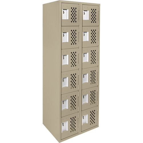 Petit casier perfor&eacute; Clean-Line, 6 niveaux, Bloc de 2, 12" x 72" x 12", Acier Helyx Safety & Industrial Supplies