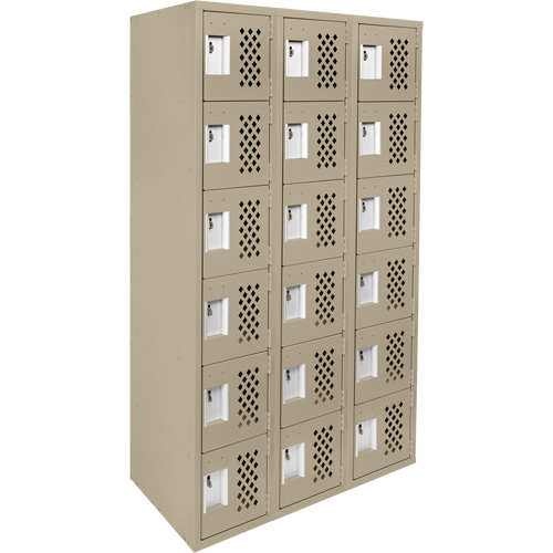 Petit casier perfor&eacute; Clean-Line, 6 niveaux, Bloc de 3, 15" x 72" x 12", Acier Helyx Safety & Industrial Supplies