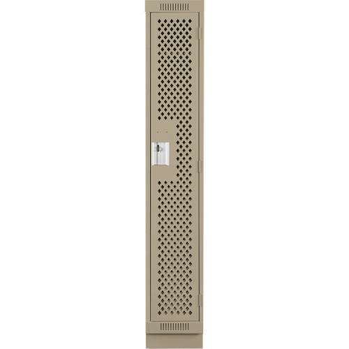 Clean Line Lockers, 12" x 12" x 76", Steel, Beige, Rivet (Assembled), Perforated Helyx Safety & Industrial Supplies